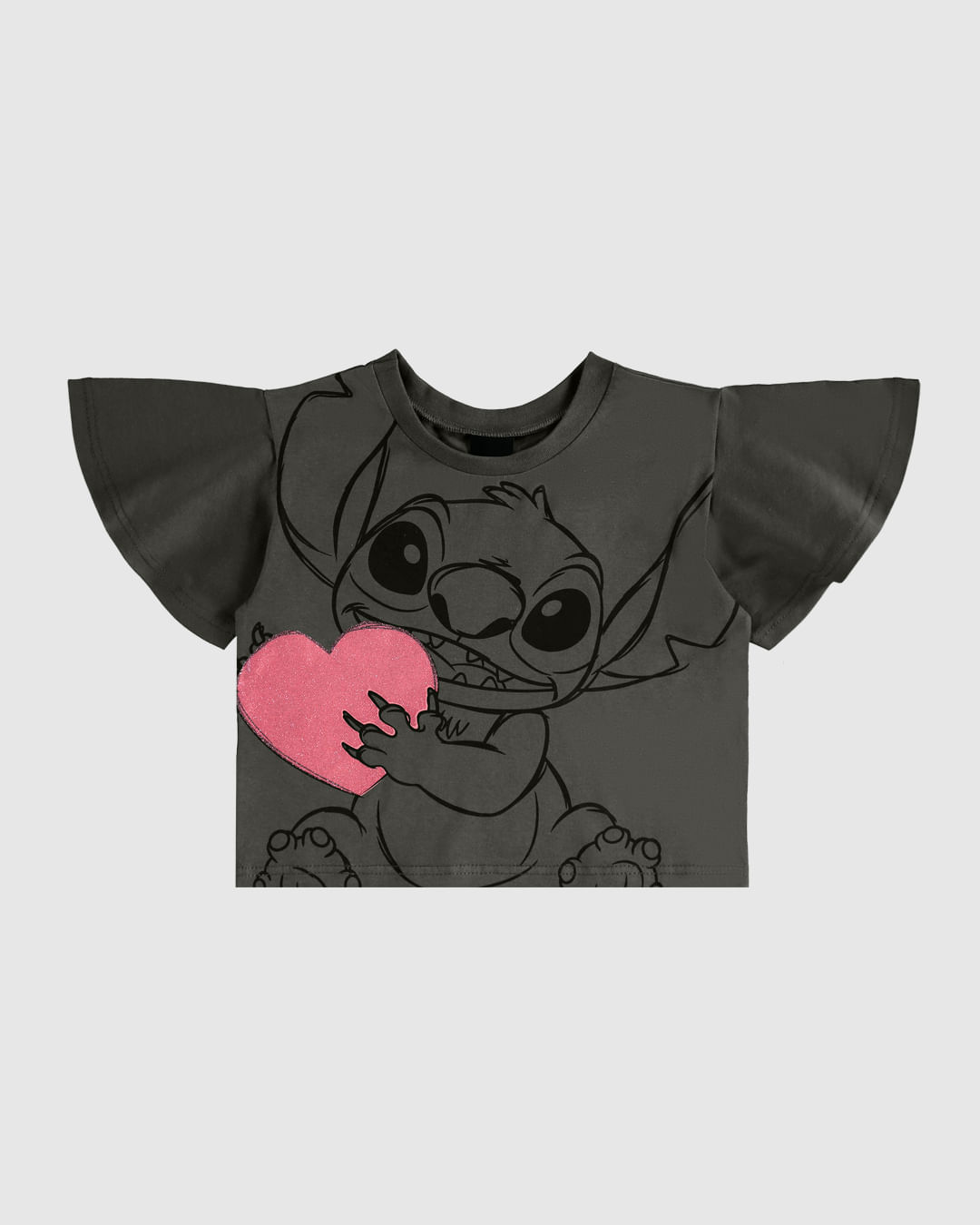Blusa Infantil Menina Box Manga Godê Stitch Disney Em Algodão Malwee Kids