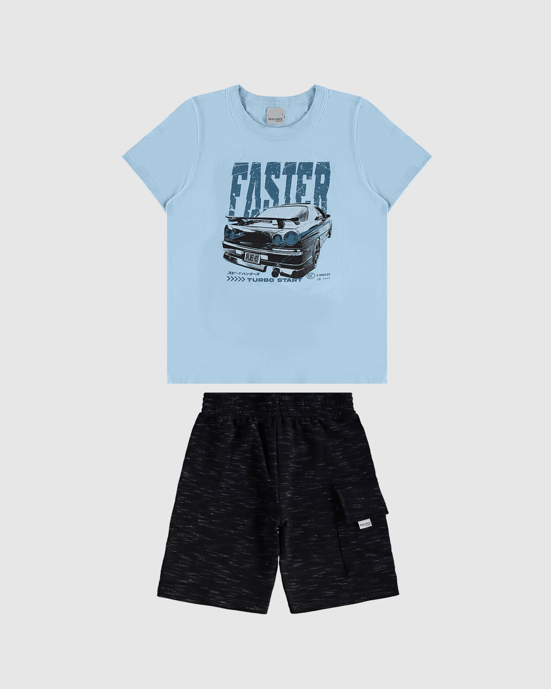 Conjunto Infantil Menino Faster Turbo Start Em Algodão Malwee Kids - Imagem 2