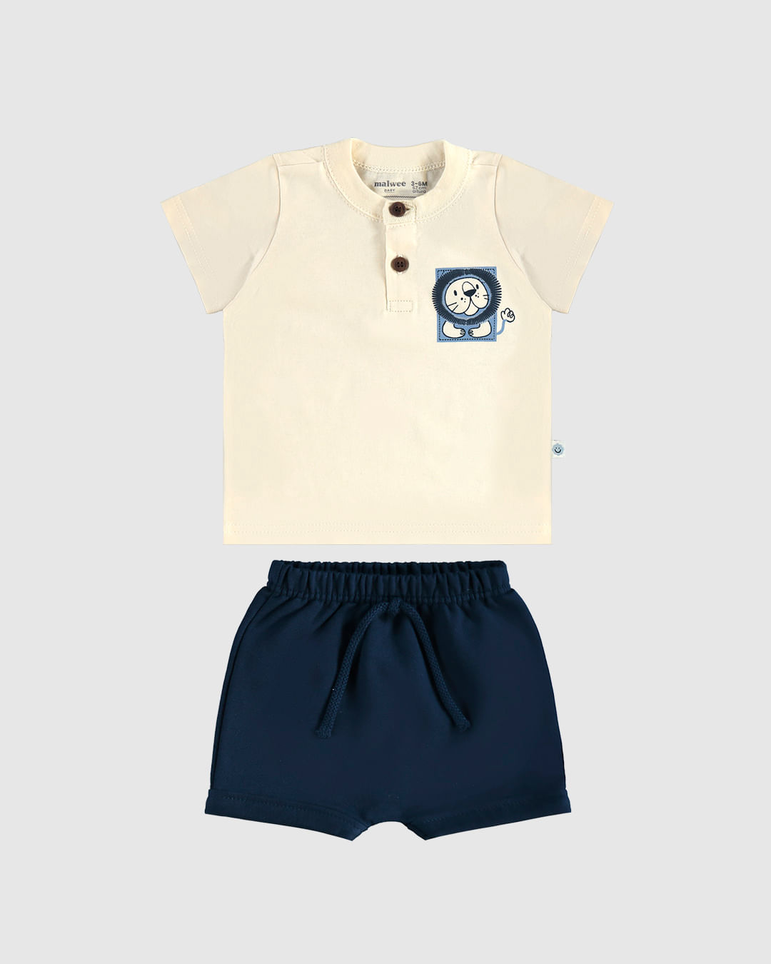 Conjunto Bebê Menino Bermuda Saruel Em Moletom Sarjado Malwee Kids - Imagem 2