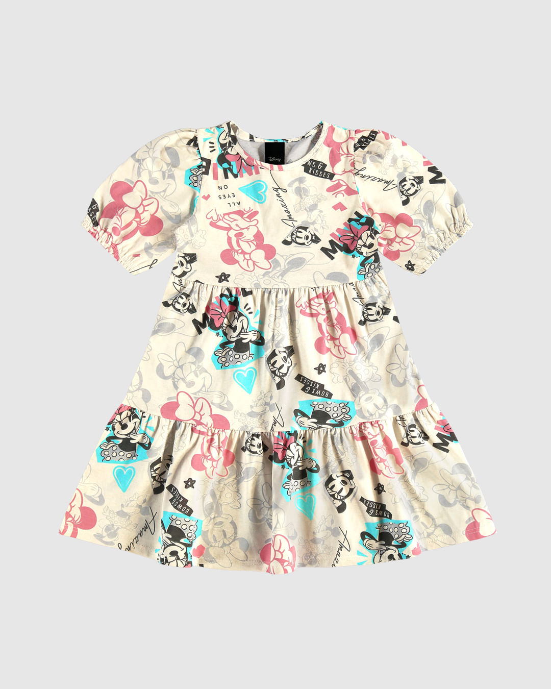 Vestido Infantil Rodado Estampa Minnie Mouse Disney Em Algodão Malwee Kids - Imagem 4