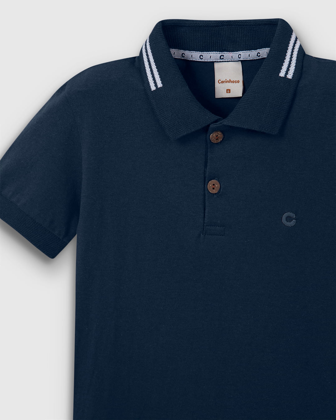 Camisa Polo Menino Peitilho Frontal Em Algodão - Carinhoso - Imagem 18
