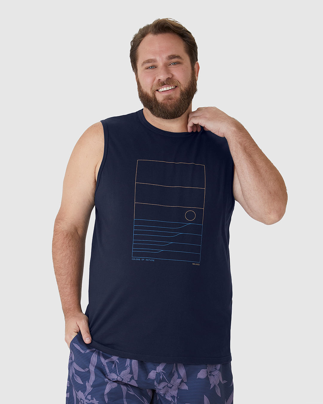 Regata Masculina Plus Size Colors Of Nature Em Algodão - Imagem 3