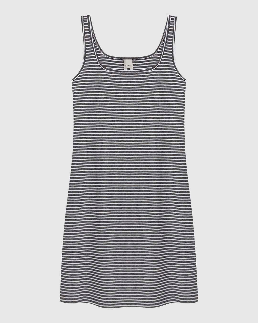 Vestido Feminino Reto Decote Quadrado Em Malha Canelada - Imagem 5