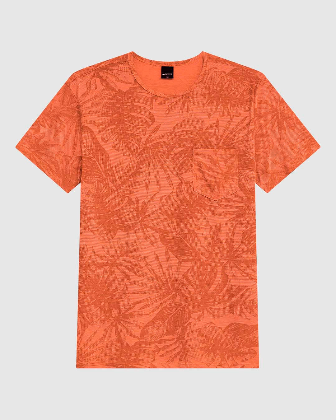 Camiseta Masculina Slim Estampada Bolso Frontal Em Malha Fio A Fio