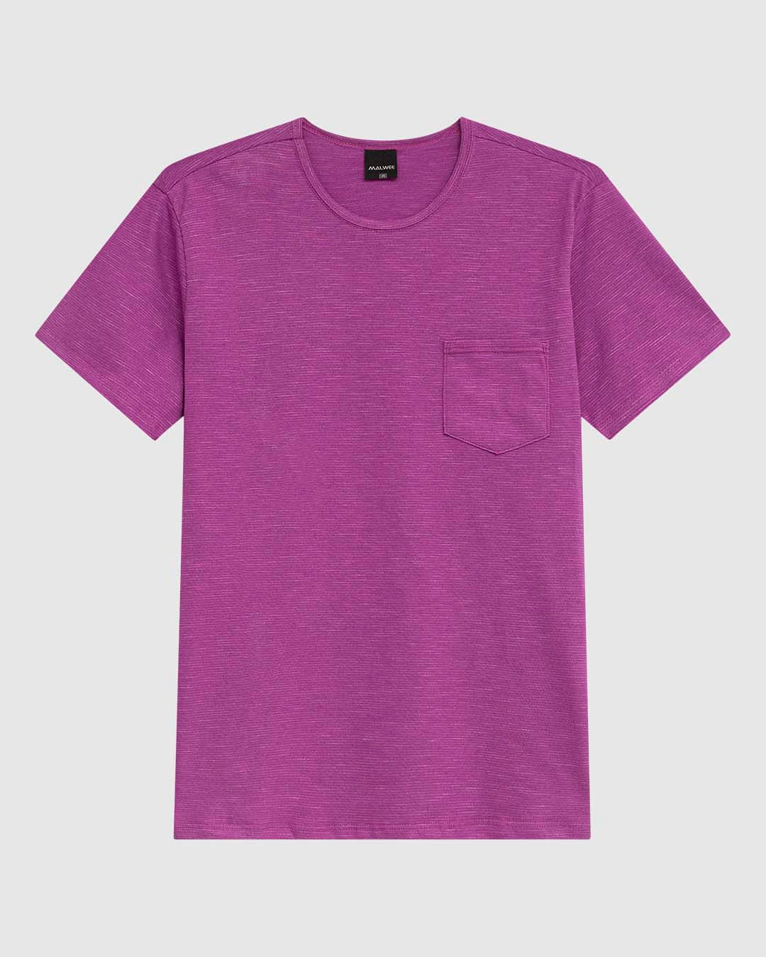 Camiseta Masculina Slim Bolso Frontal Em Malha Fio A Fio - Imagem 4