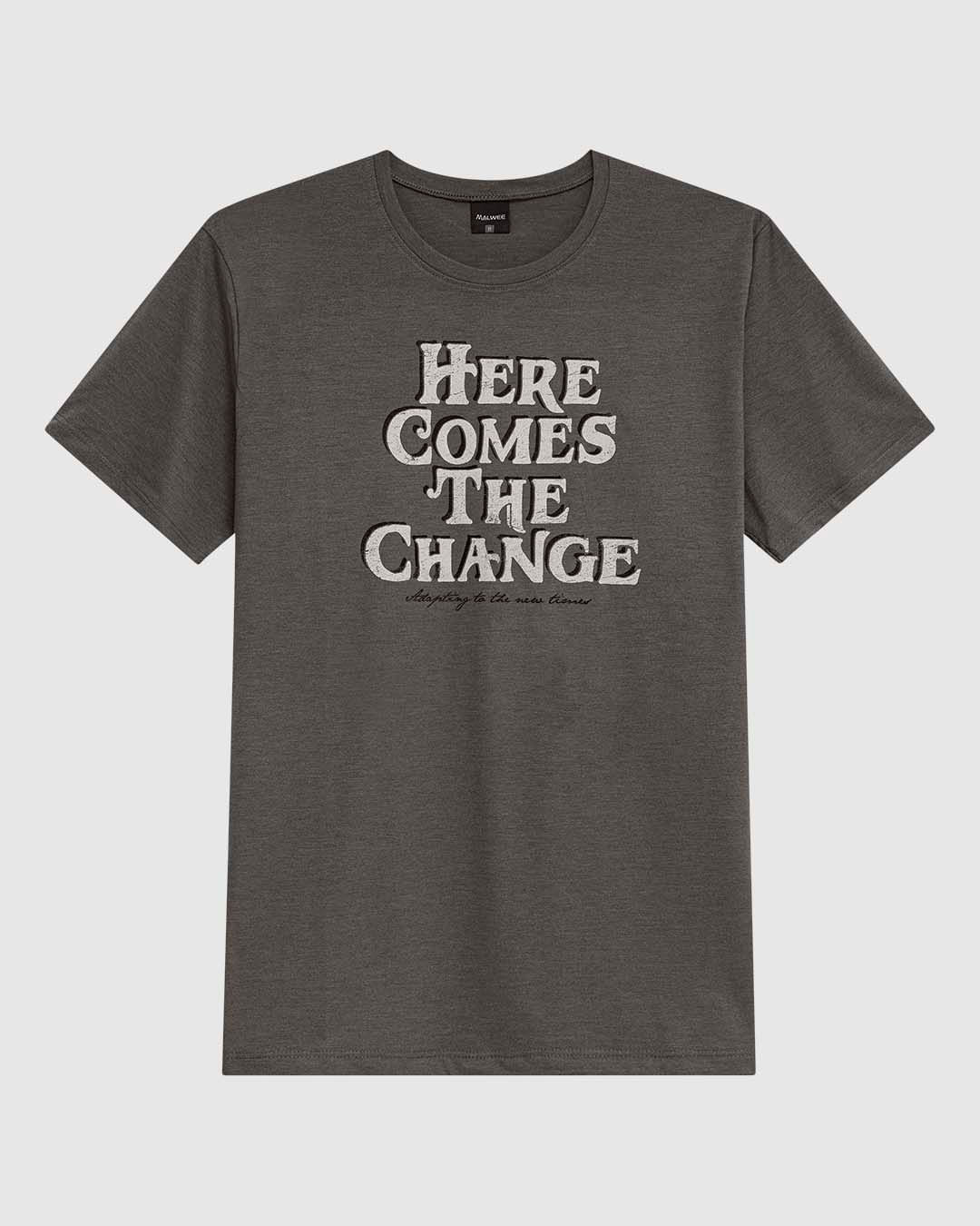 Camiseta Masculina Estampa Lettering Frontal em Malha Algodão