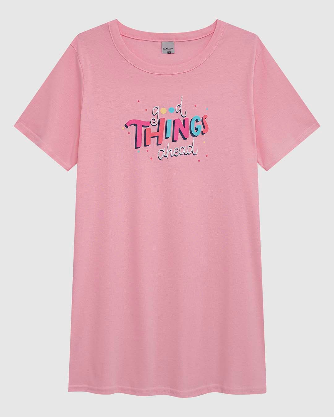 Camisola Feminina Estampa Frontal Em Malha Algodão