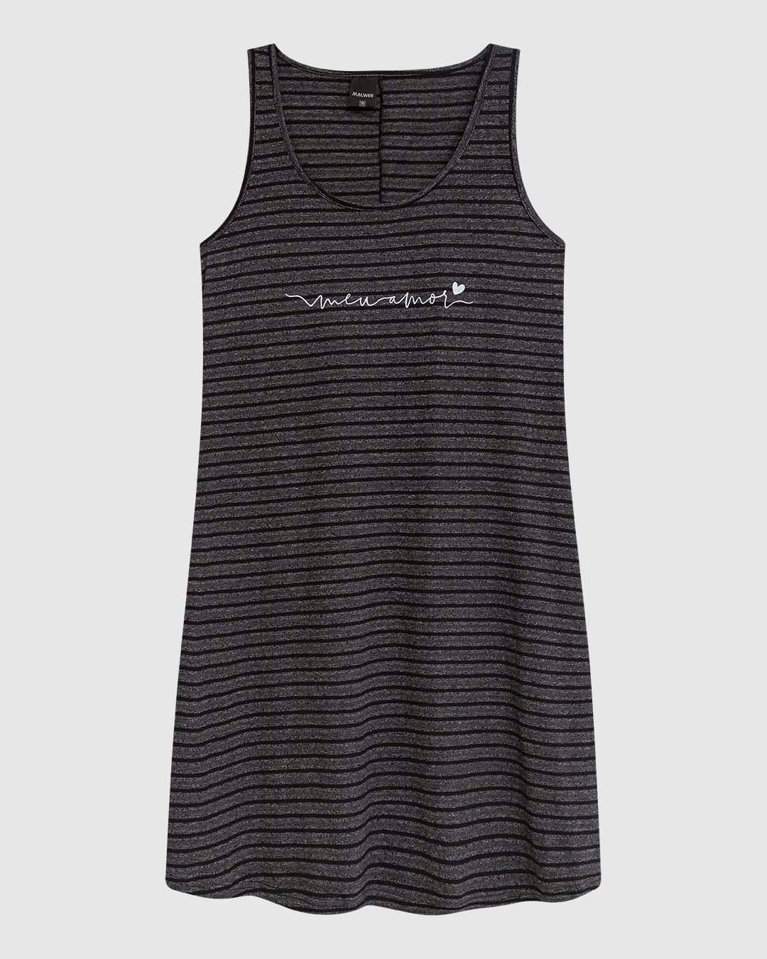 Camisola Feminina Frase Meu Amor em Malha Listrada