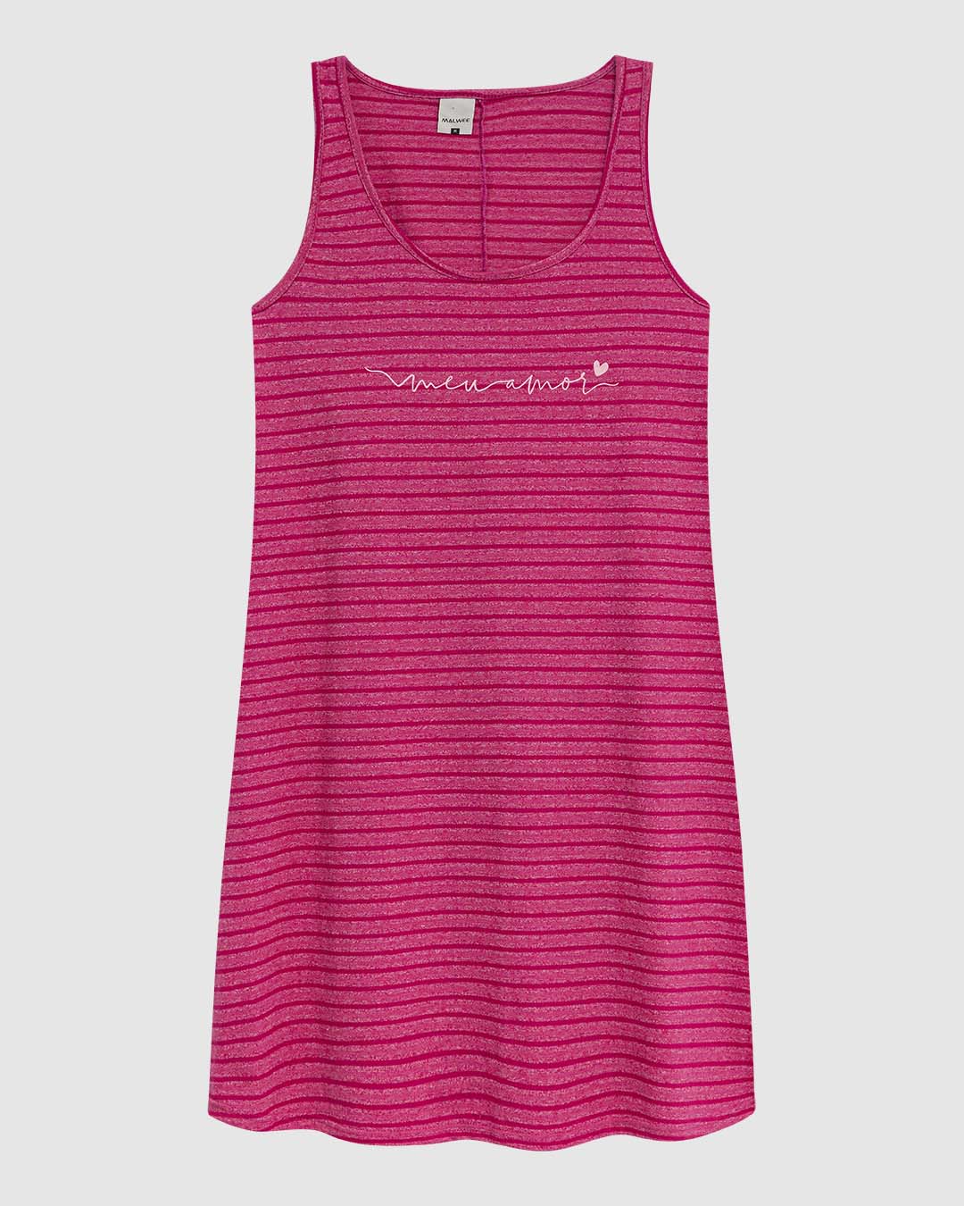 Camisola Feminina Frase Meu Amor Em Malha Listrada - Imagem 3