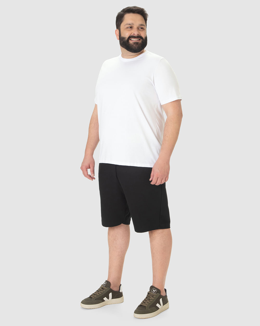 Camiseta Básica Masculina Plus Size Decote Redondo Em Algodão - Imagem 12