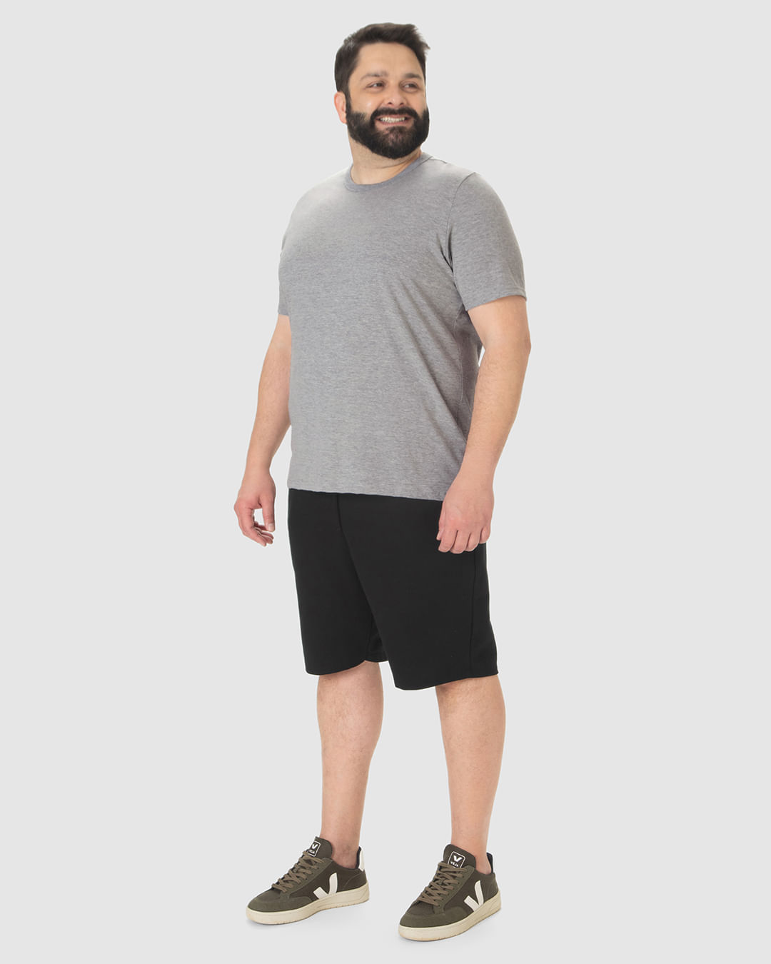 Camiseta Básica Masculina Plus Size Decote Redondo Em Algodão - Imagem 7