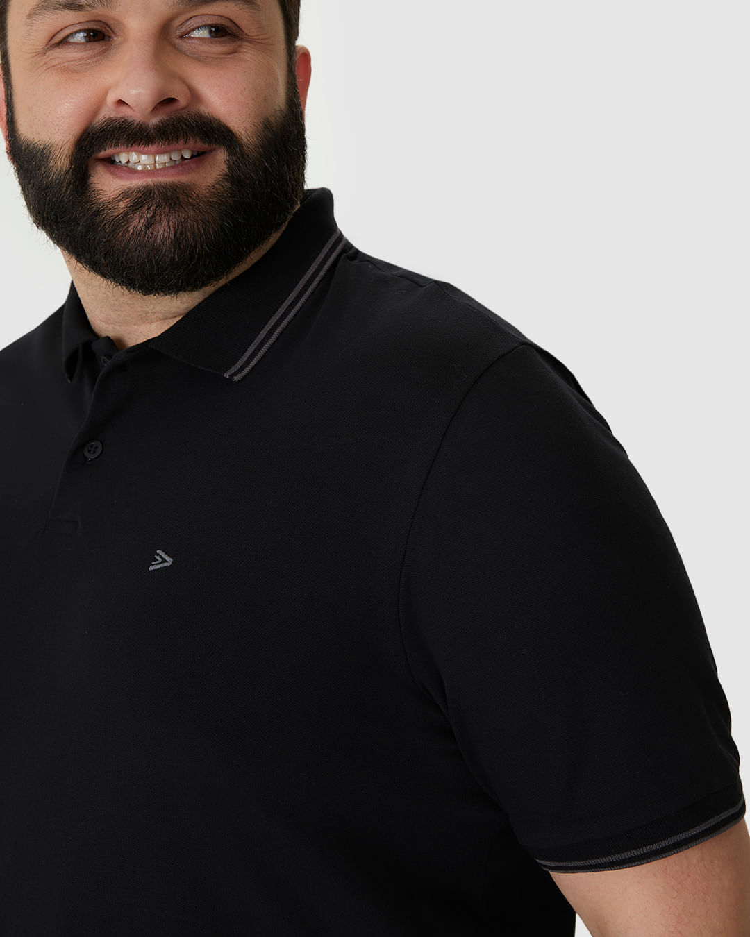Camisa Polo Masculina Plus Size Peitilho Frontal Em Piquet Stretch - Imagem 18