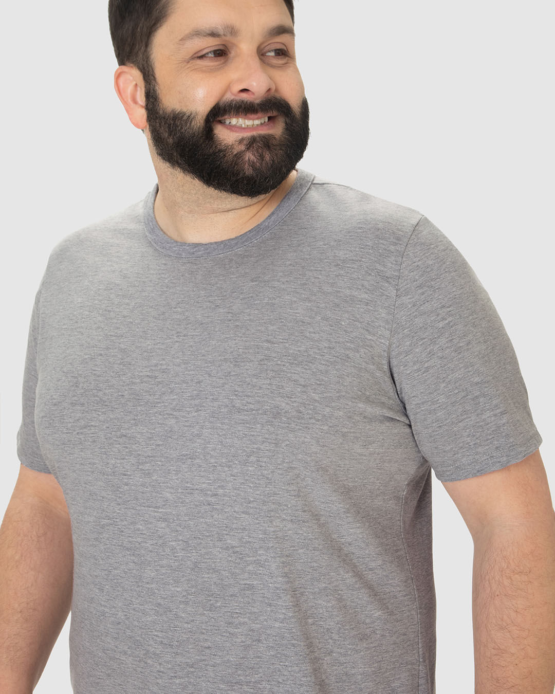 Camiseta Básica Masculina Plus Size Decote Redondo Em Algodão - Imagem 8