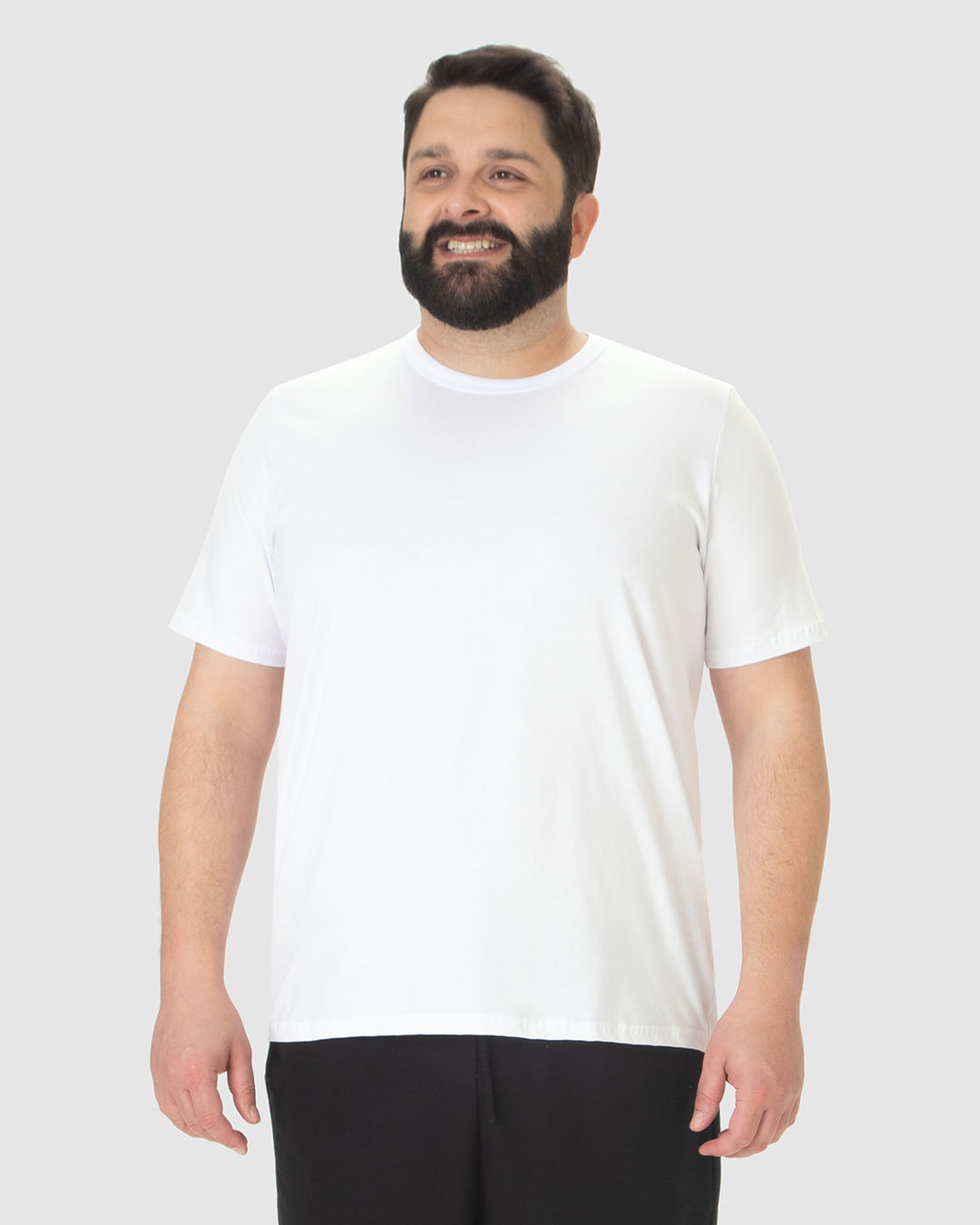 Camiseta Básica Masculina Plus Size Decote Redondo Em Algodão - Imagem 9
