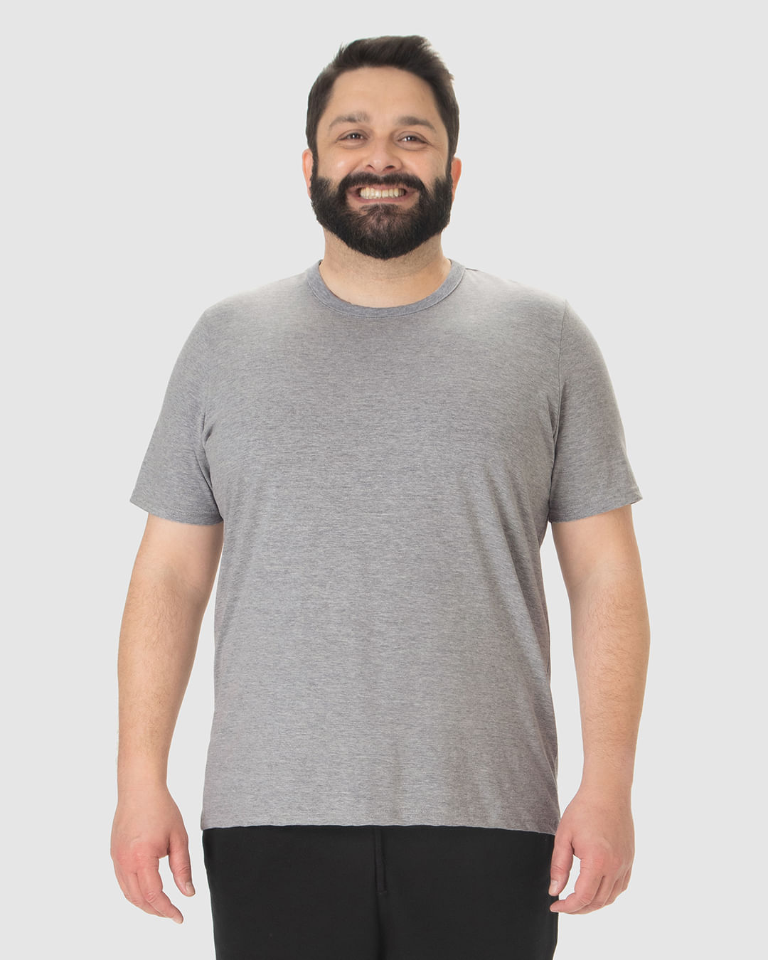 Camiseta Básica Masculina Plus Size Decote Redondo Em Algodão - Imagem 19