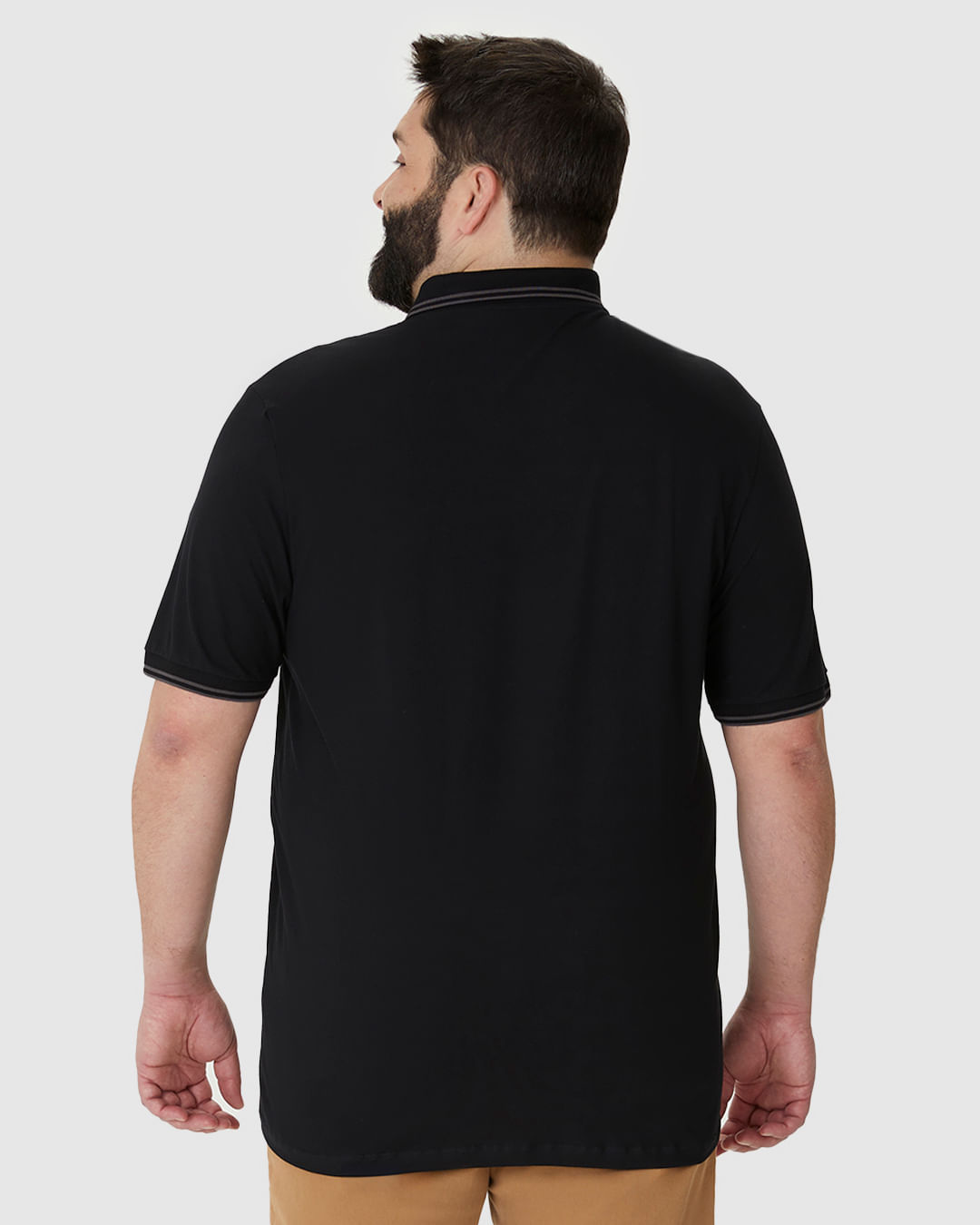 Camisa Polo Masculina Plus Size Peitilho Frontal Em Piquet Stretch - Imagem 15