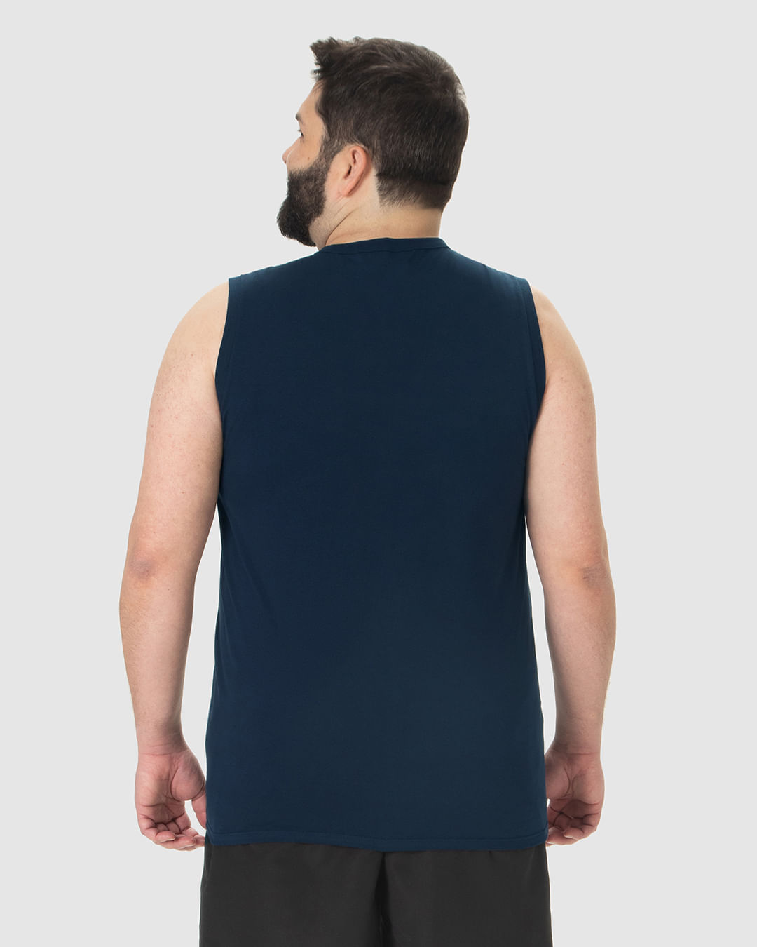 Regata Básica Masculina Plus Size Cava Ajustada Em Algodão - Imagem 20