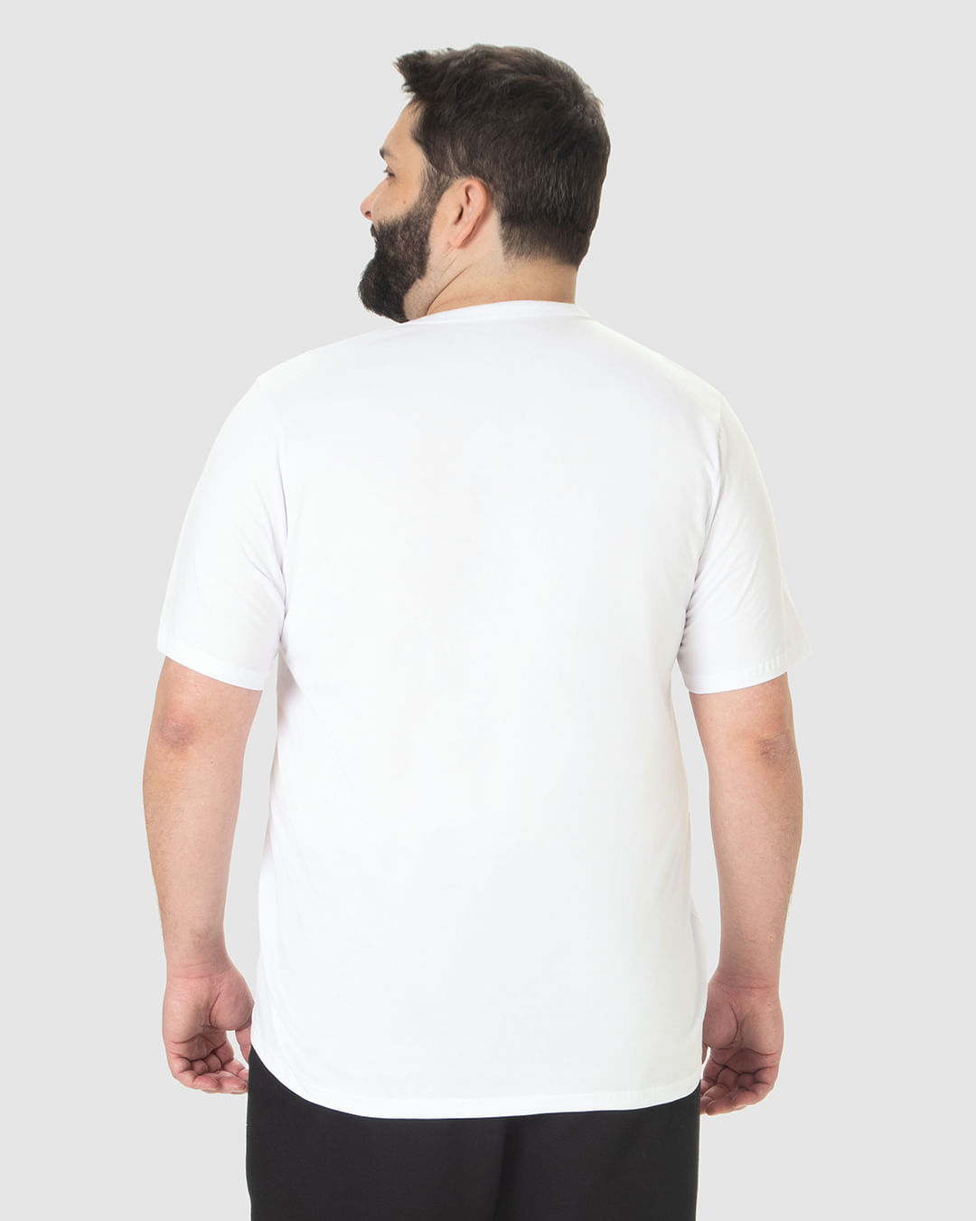 Camiseta Básica Masculina Plus Size Decote Redondo Em Algodão - Imagem 10