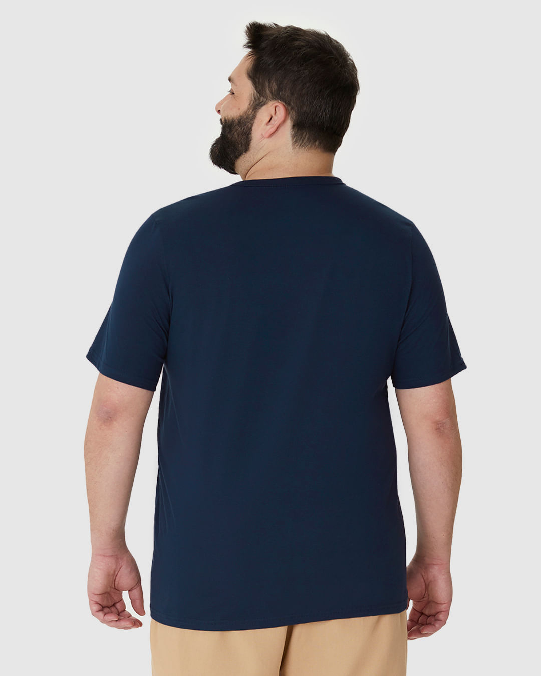 Camiseta Básica Masculina Plus Size Decote Redondo Em Algodão - Imagem 10