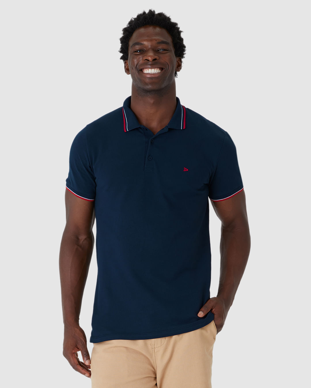 Camisa Polo Básica Masculina em Piquet Premium - Azul - PP