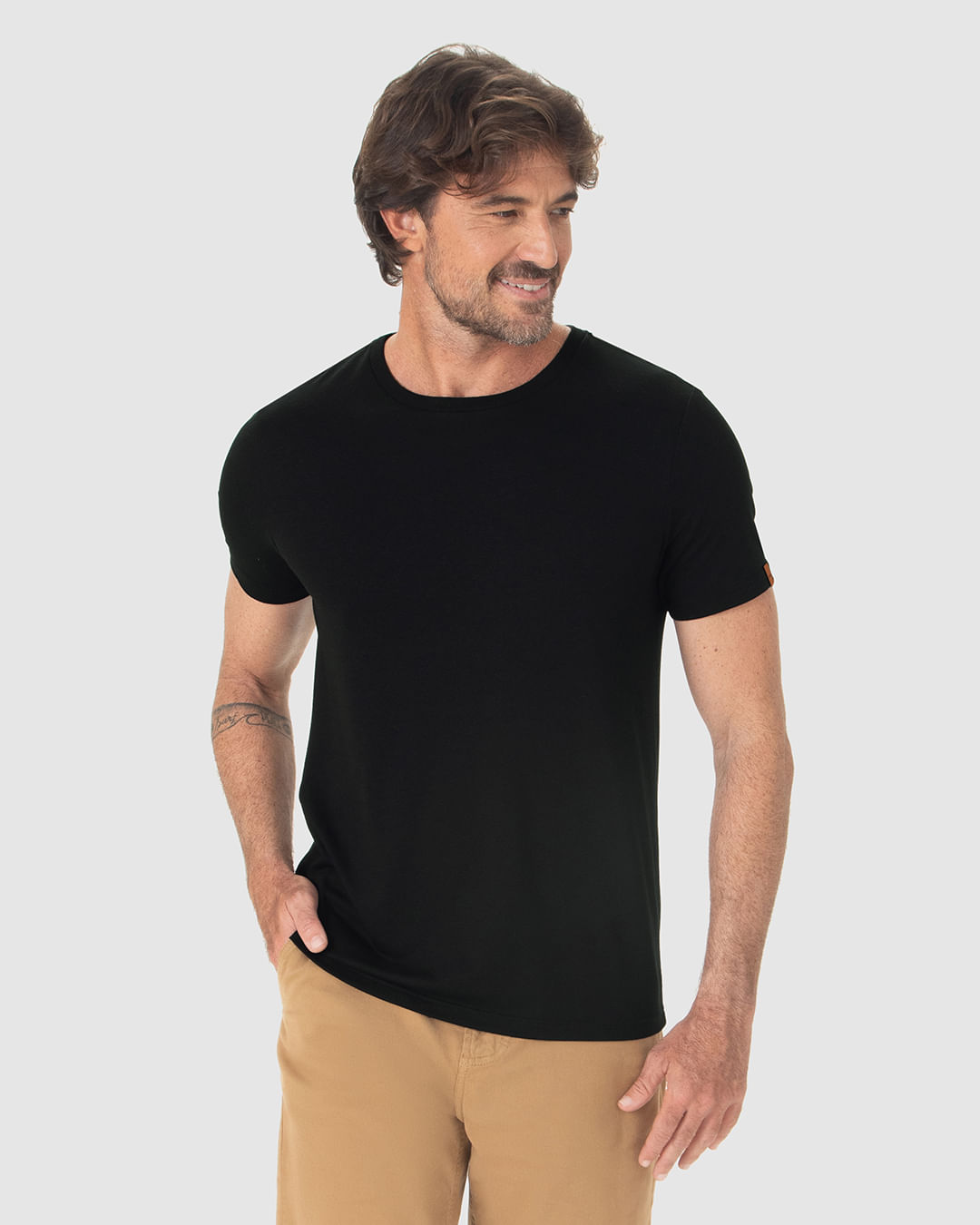Camiseta Movimento Masculina Decote Redondo Em Malha Anti Odor