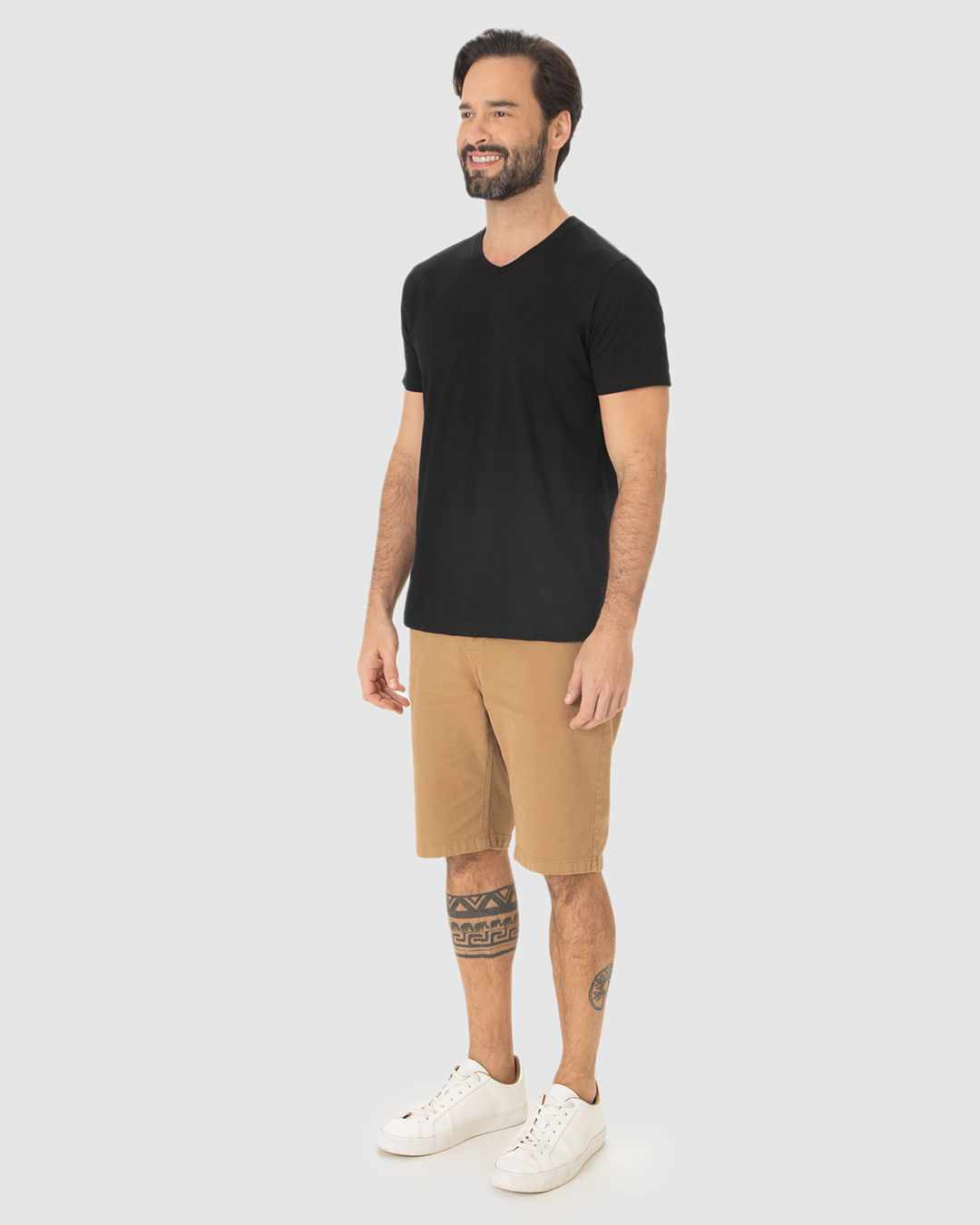 Camiseta Básica Masculina Gola V Em Algodão - Imagem 18