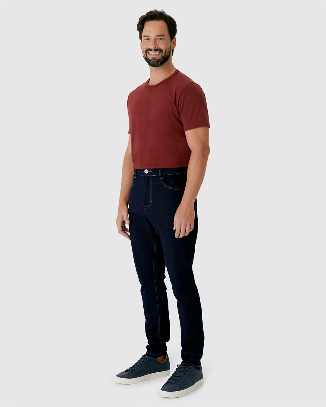 Calça Skinny Masculina Bolso Funcional Em Flex Jeans - Imagem 7