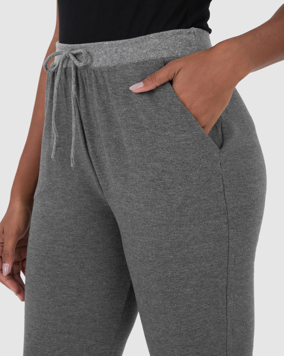 Calça Básica Feminina Jogger Em Moletinho De Viscose - Imagem 28