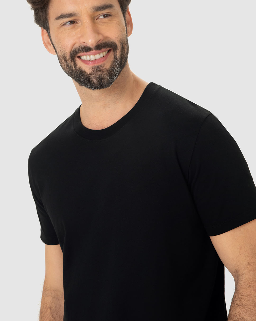 Camiseta Pima Masculina Com Acabamento No Decote Interno - Imagem 3