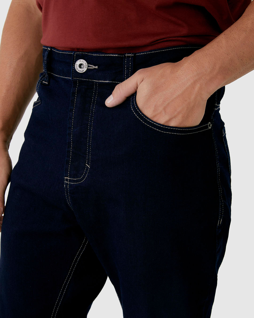 Calça Skinny Masculina Bolso Funcional Em Flex Jeans - Imagem 18