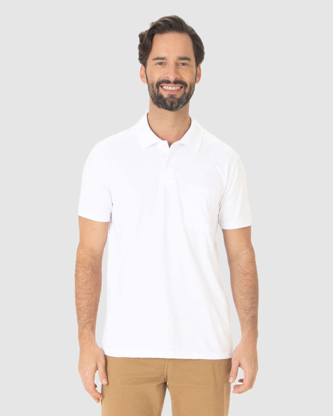 Camisa Polo Básica Masculina Gola Esporte Em Algodão - Imagem 19