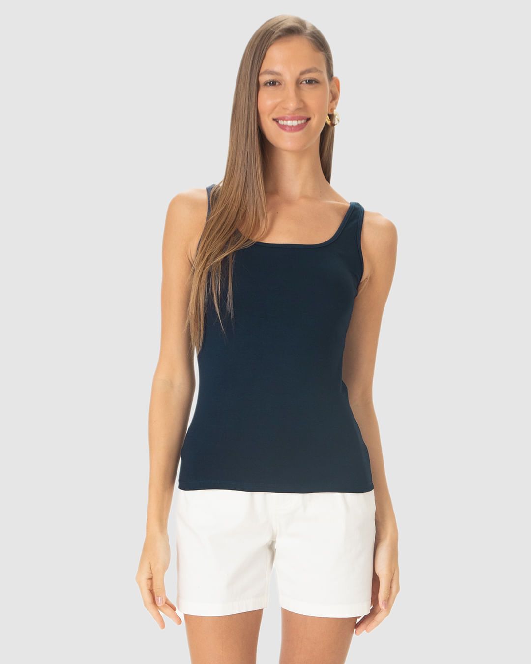 Regata Básica Feminina Alça Média Em Algodão - Imagem 14