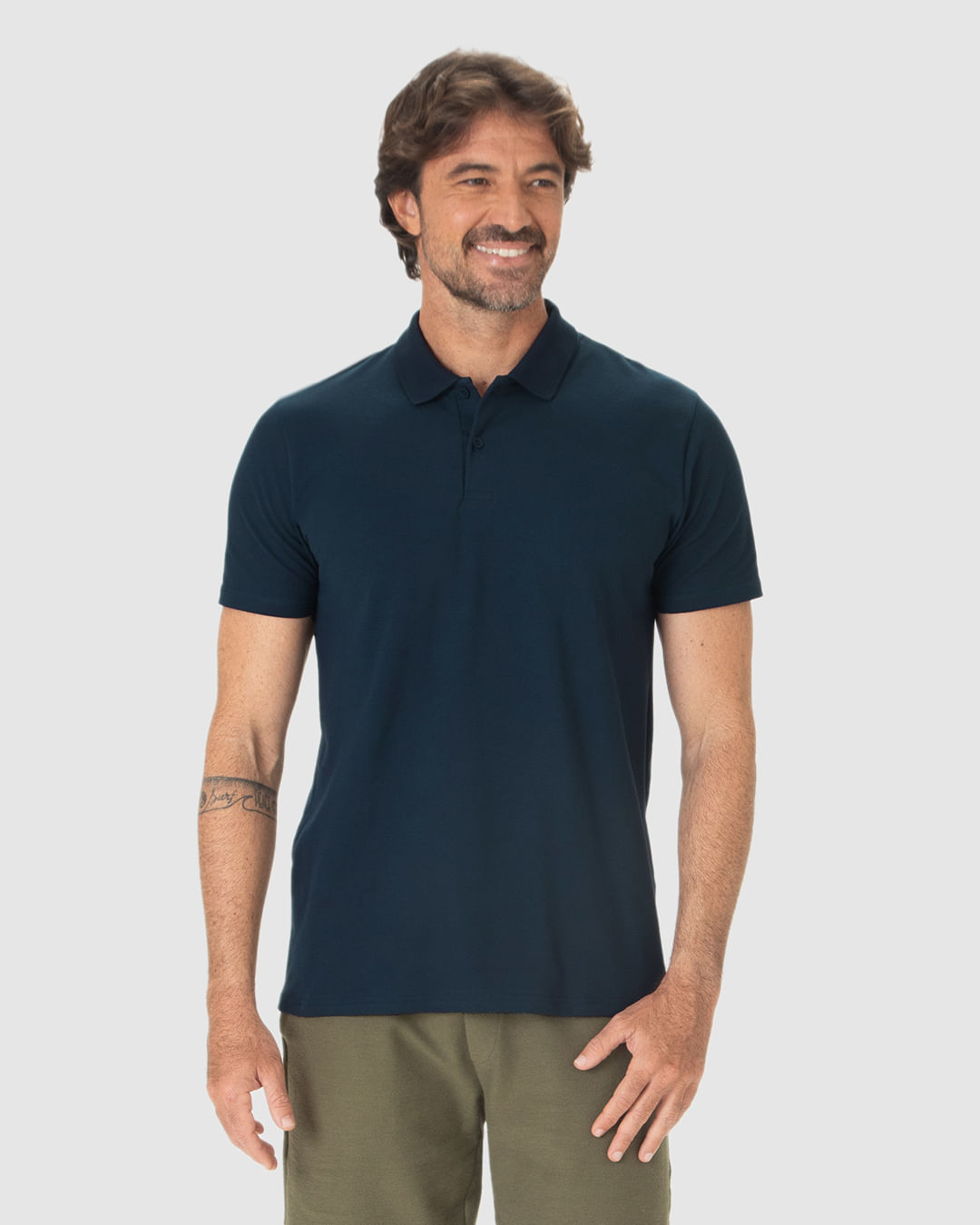 Camisa Polo Básica Masculina Gola Retilínea Em Piquet Stretch - Imagem 24