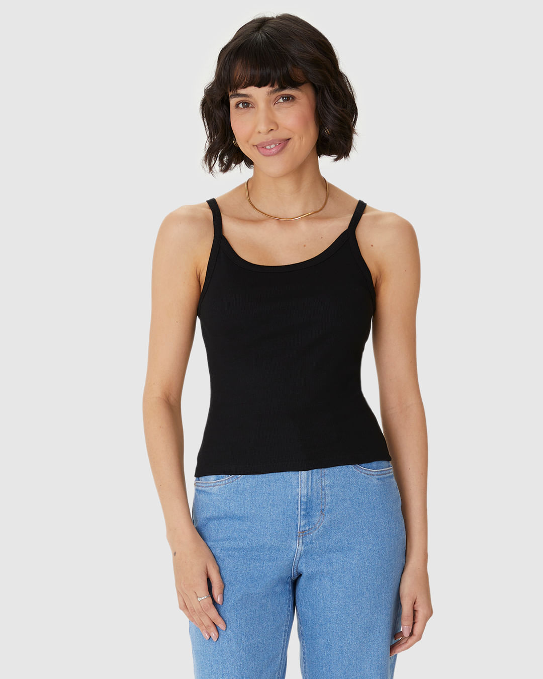 Regata Básica Feminina Alça Fina Em Ribana - Imagem 9