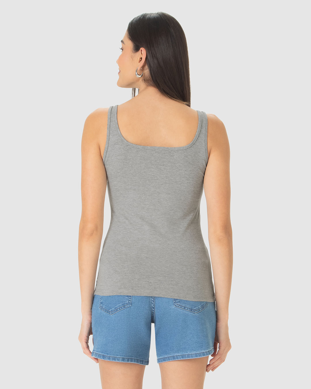 Regata Básica Feminina Alça Média Em Algodão - Imagem 25