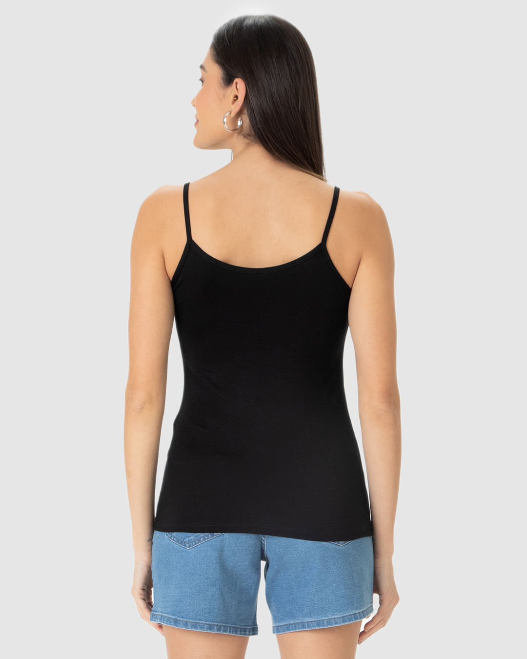 Regata Básica Feminina Decote Redondo Em Viscose Stretch - Imagem 20