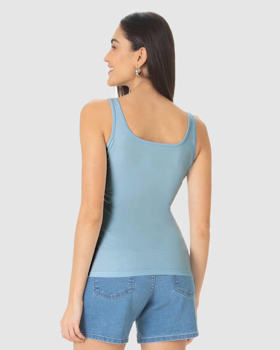 Regata Básica Feminina Alça Média Em Algodão - Imagem 15