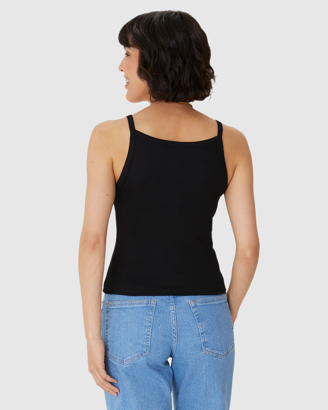 Regata Básica Feminina Alça Fina Em Ribana - Imagem 20