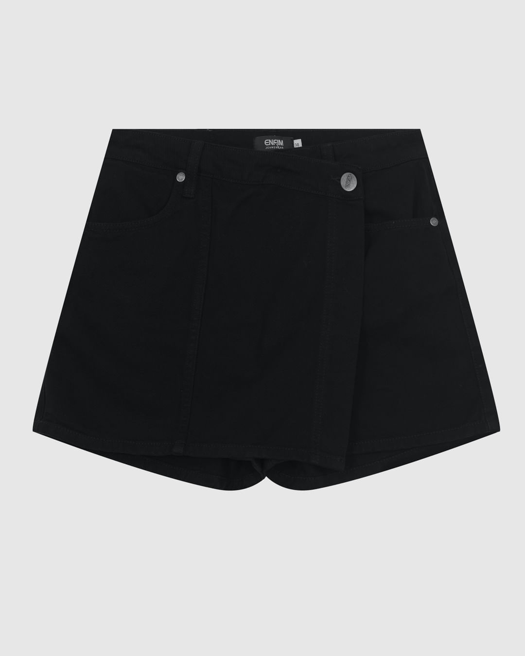 Shorts Saia Feminino Evasê Cintura Média Em Sarja - ENFIM