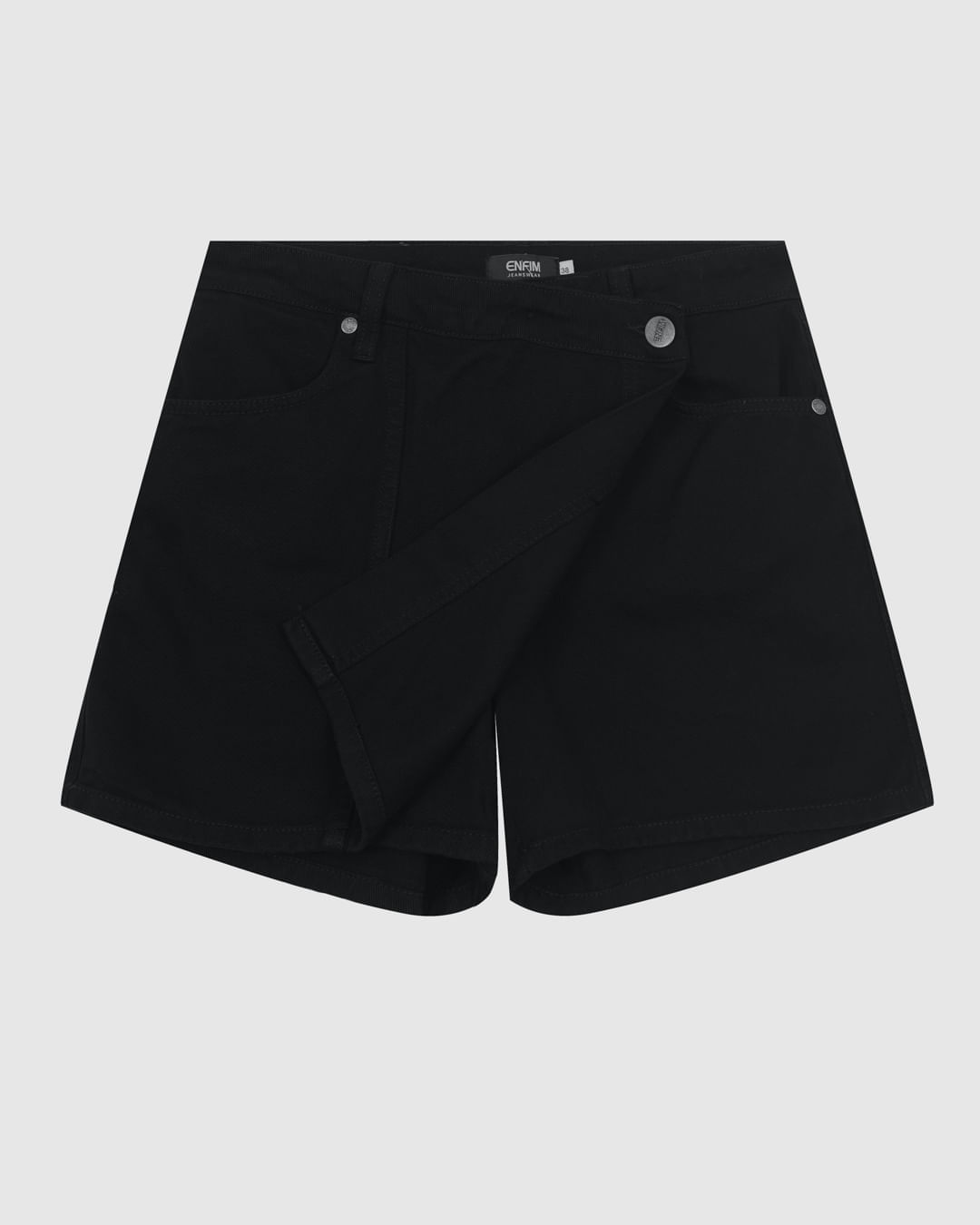 Shorts Saia Feminino Evasê Cintura Média Em Sarja - ENFIM - Imagem 5