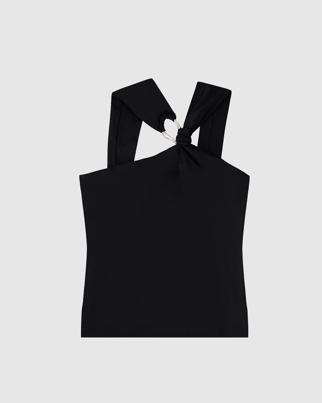 Regata Justa Feminina Alça Detalhe Argola Metálica Em Malha Poliamida - ENFIM - Imagem 7