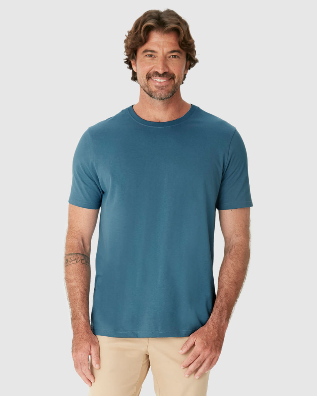 Camiseta Essencial Masculina Etiqueta Estampada Em Algodão - Imagem 11