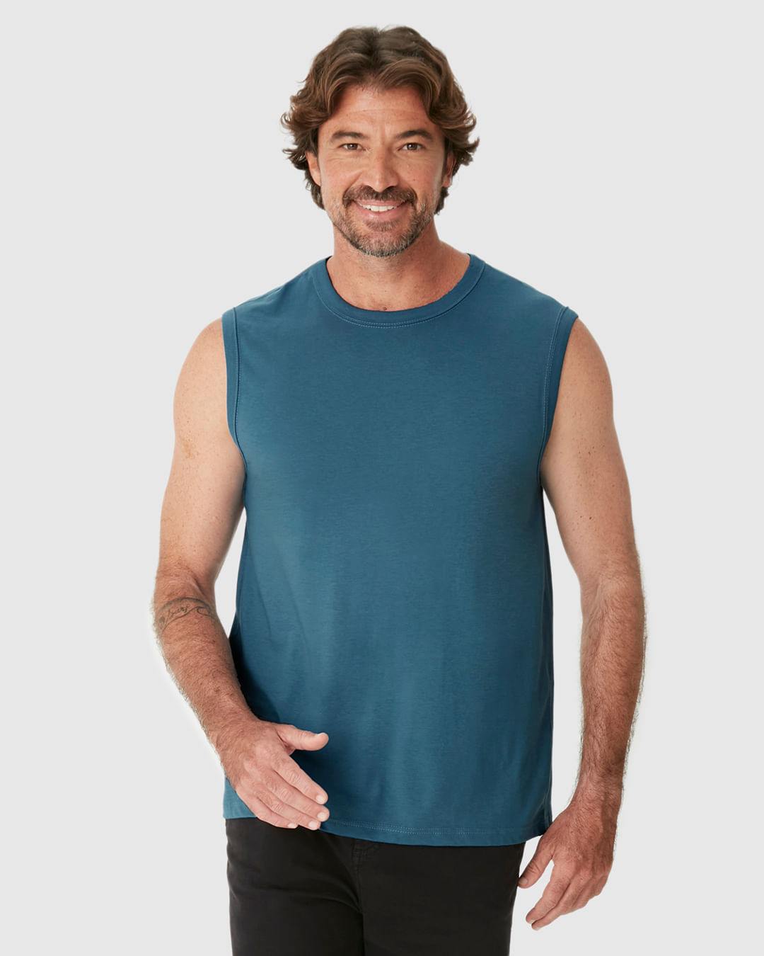 Regata Básica Masculina Machão Decote Redondo Em Algodão - Imagem 11