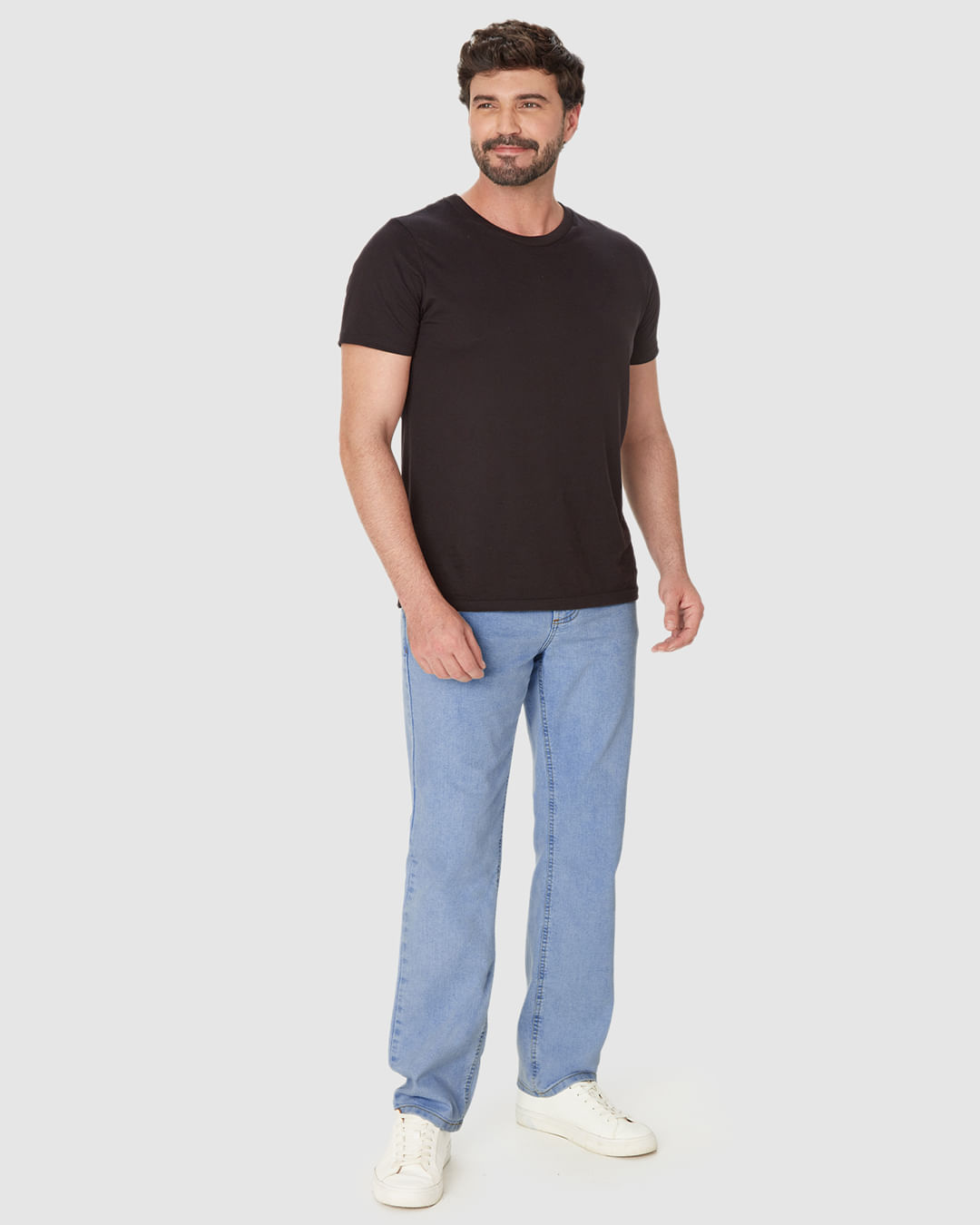 Calça Masculina Reta Básica Em Jeans Com Elastano - Imagem 31