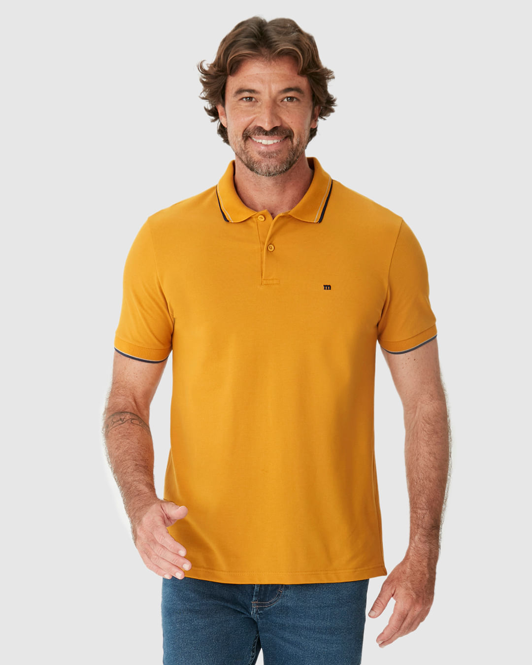 Camisa Polo Básica Masculina Slim Bordado Frontal Em Piquet Premium - Imagem 6