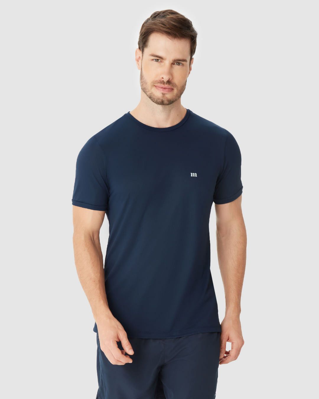 Camiseta Esportiva Masculina Slim Decote Redondo Manga Curta Em Malha Dry Malwee Active