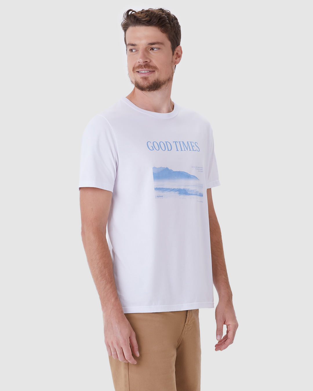 Camiseta Masculina Manga Curta Good Times em Algodão