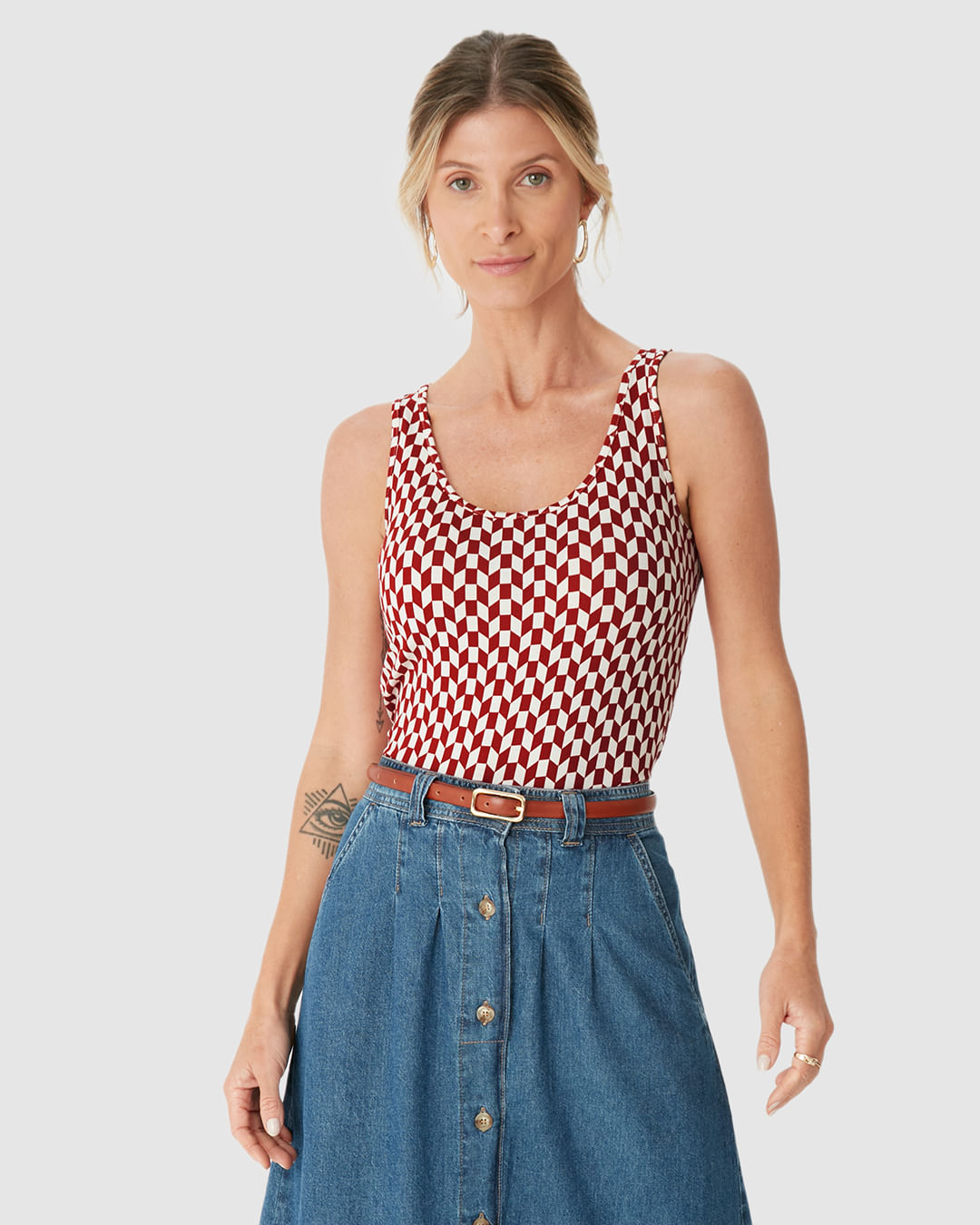 Regata Justa Feminina Estampa Digital Em Viscose Stretch - Imagem 21