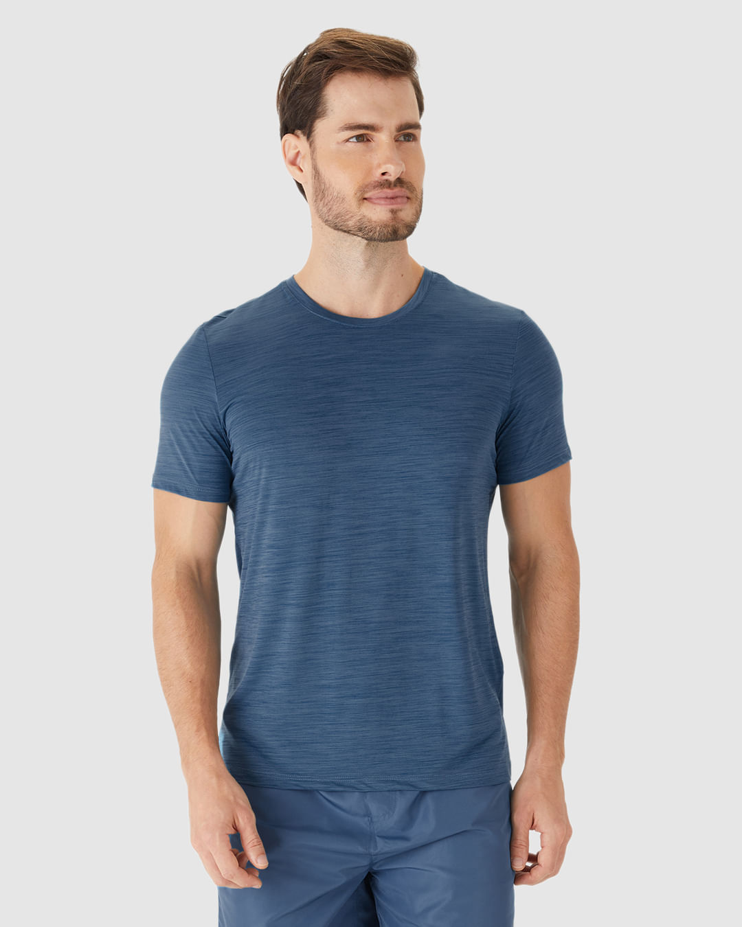 Camiseta Esportiva Masculina Com Passante Para Fone De Ouvido Malha Rajada Dry Malwee Active - Imagem 21