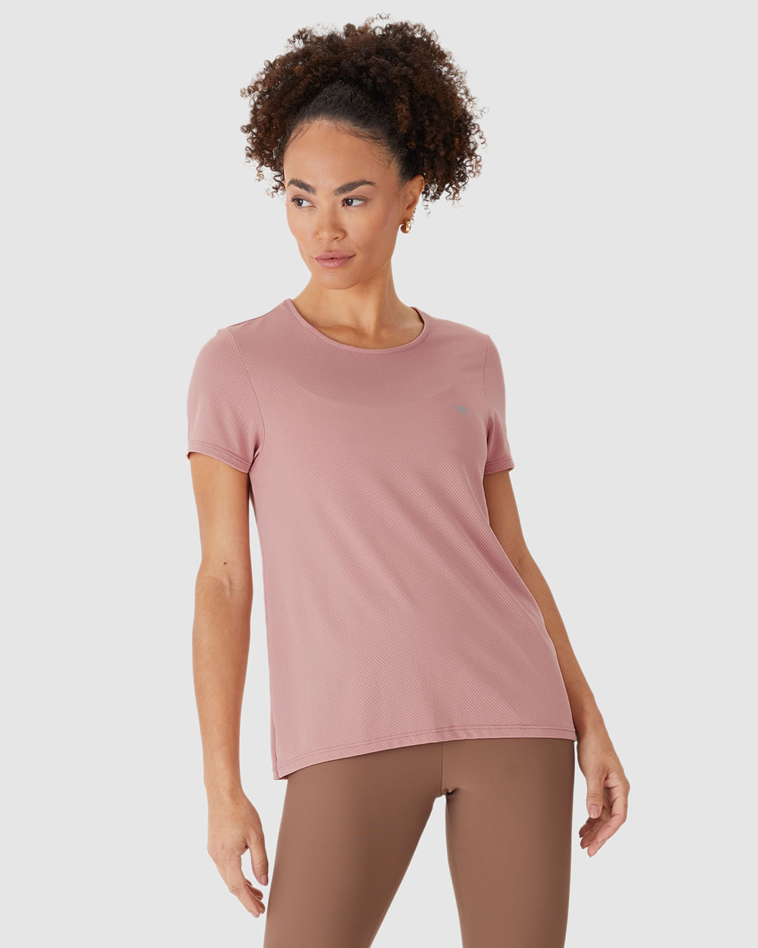 Blusa Esportiva Básica Feminina Decote Redondo Manga Curta Em Malha Dry Malwee Active